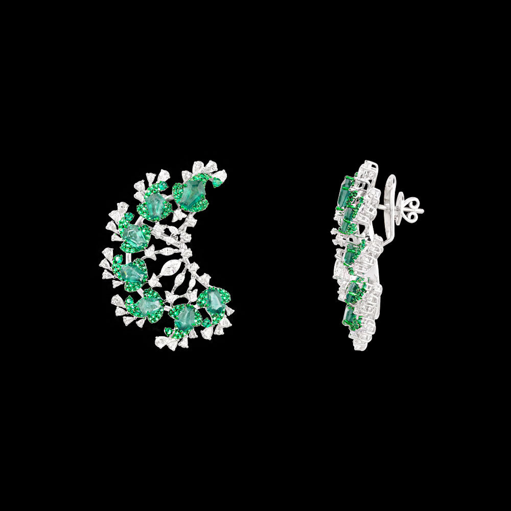 18K White Gold Diamond Jewellery - 4.45ct VS-SI-HI with Colour Stones