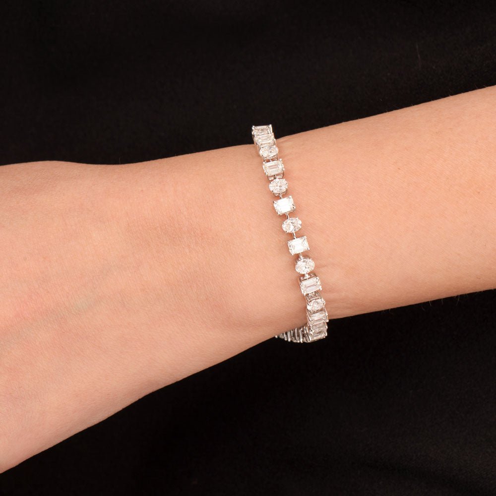 18K White Gold Diamond Bracelet - 11.163ct VS-SI-GH