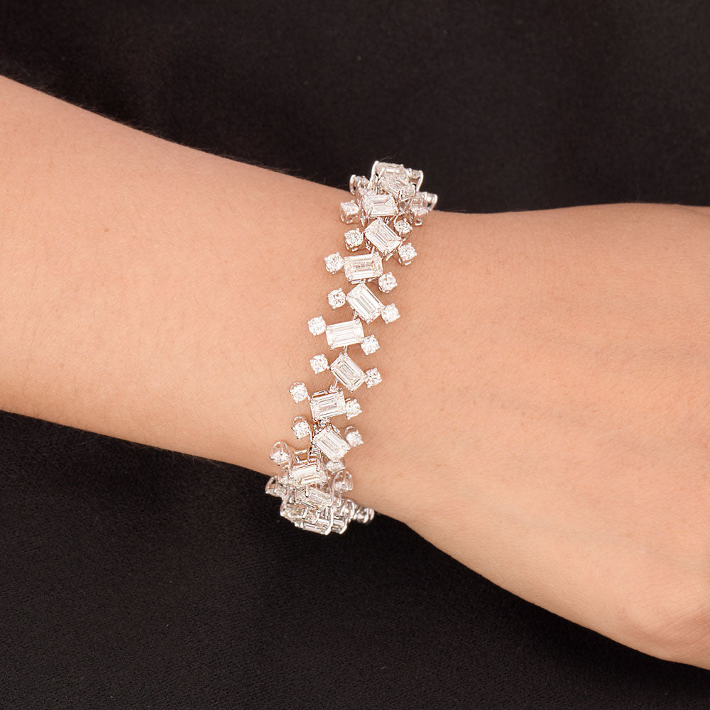 18K White Gold Diamond Bracelet - 20.946ct VS-SI-HI