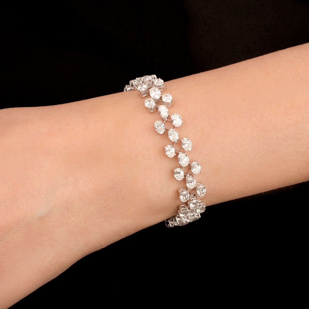 18K White Gold Diamond Bracelet - 9.1ct VS-SI-HI