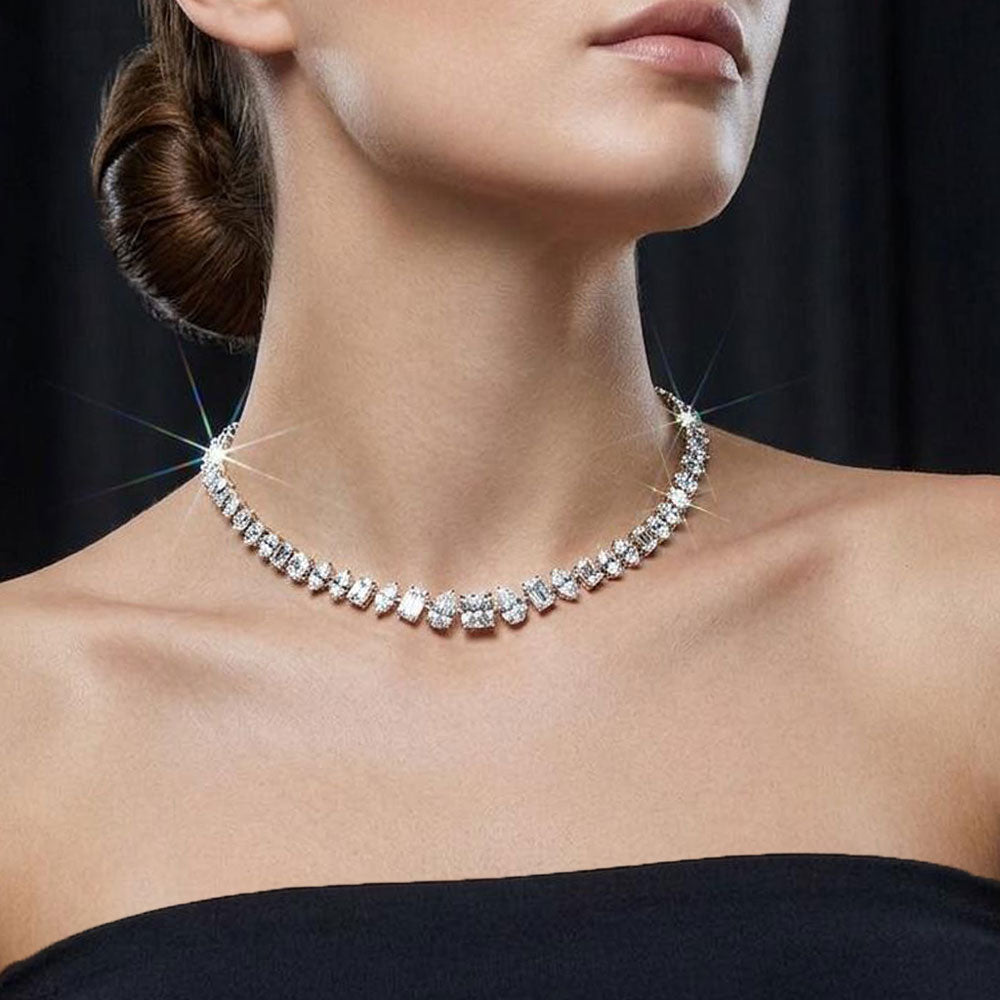 18K White Gold Diamond Necklace - 10.69ct VVS-VS-HI