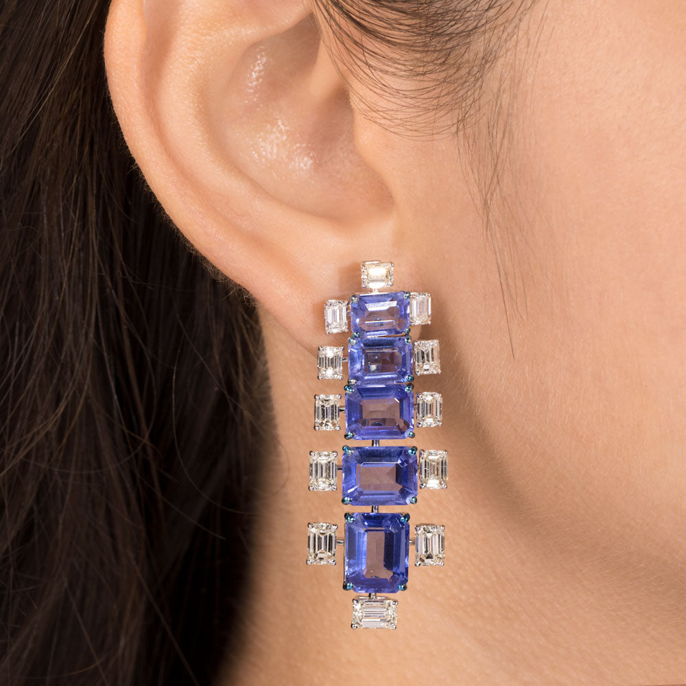18K White Gold Diamond Jewellery - 7.38ct VS-SI-JK with Colour Stones