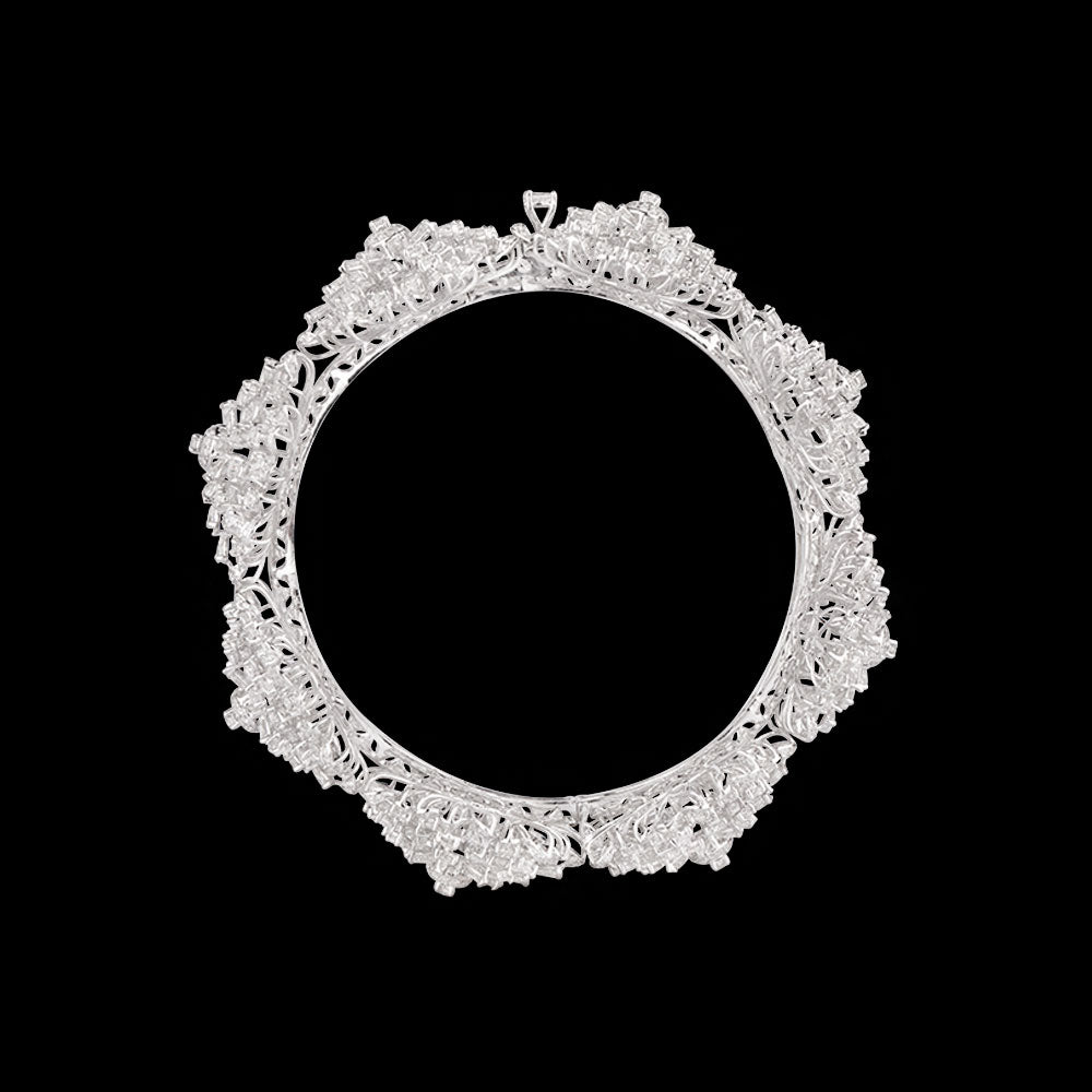 14K White Gold Diamond Bangle - 18.23ct VS-SI-FG