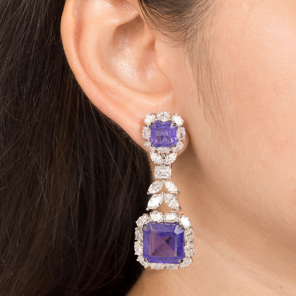 18K White Gold Diamond Jewellery - 11.572ct VS-SI-HI with Colour Stones