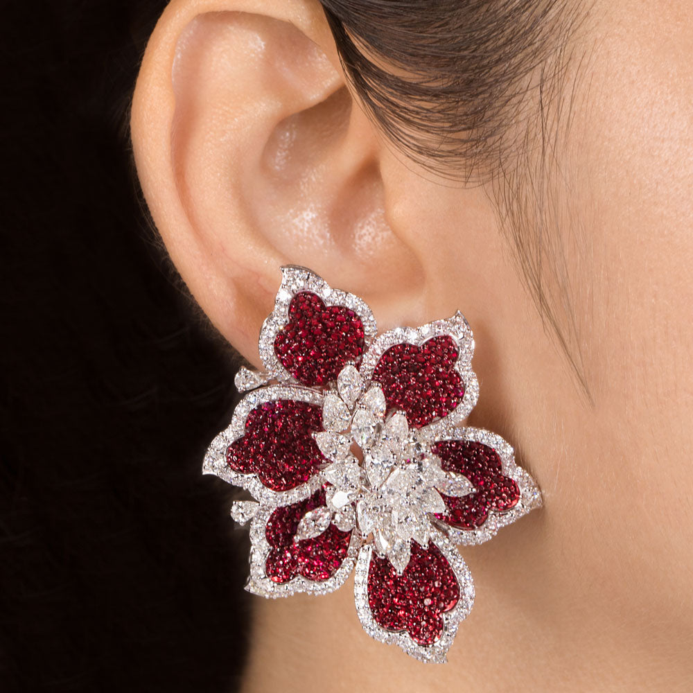 18K White Gold Diamond Jewellery - 12.356ct VS-SI-GH with Colour Stones