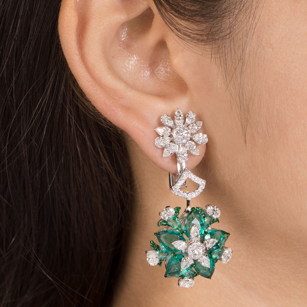 14K White Gold Diamond Jewellery - 5.665ct VS-SI-GH with Colour Stones