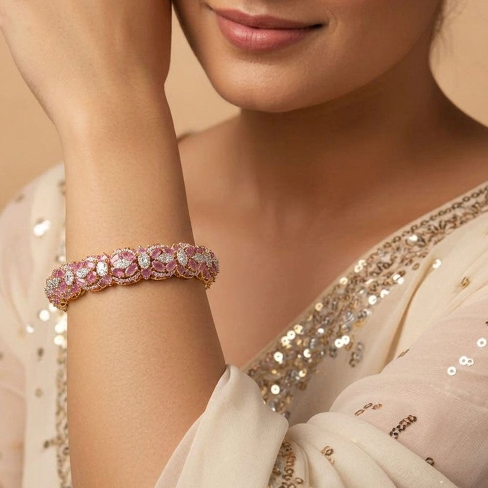 14K White Gold Diamond Bangle - 13.19ct VS-SI-HI with Colour Stones