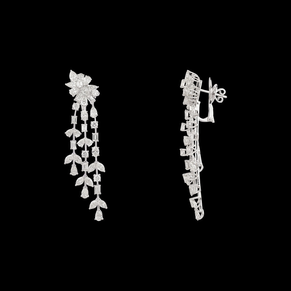 14K White Gold Diamond Earrings - 13.42ct VVS-VS-HI