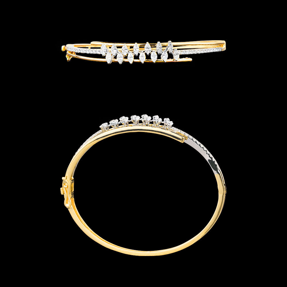 18K Yellow Gold Diamond Kada - 1.3ct VS-SI-FG