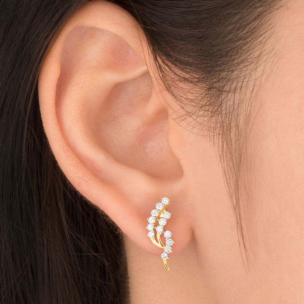 14K Yellow Gold Diamond Earrings - 0.49ct SI-IJ
