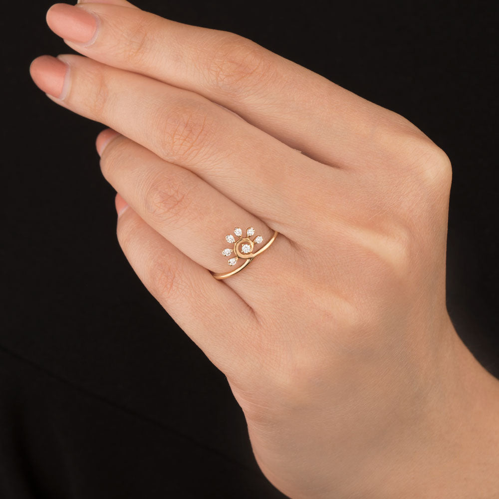 14K Yellow Gold Diamond Ring - 0.1ct VS-GH