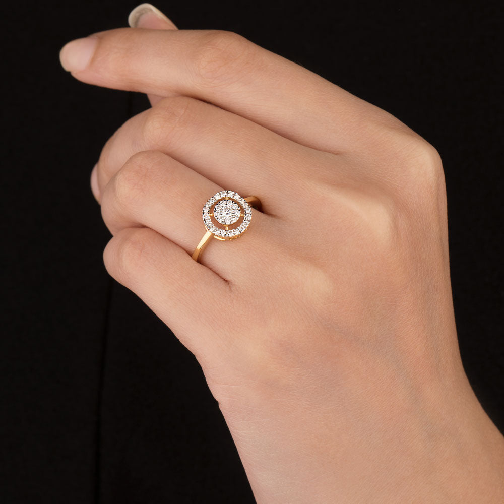 18K Yellow Gold Diamond Ring - 0.317ct VS-SI-FG