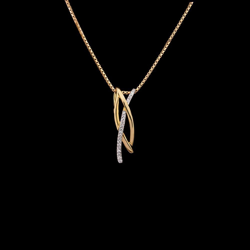 14K Yellow Gold Diamond Pendant - 0.06ct SI-IJ