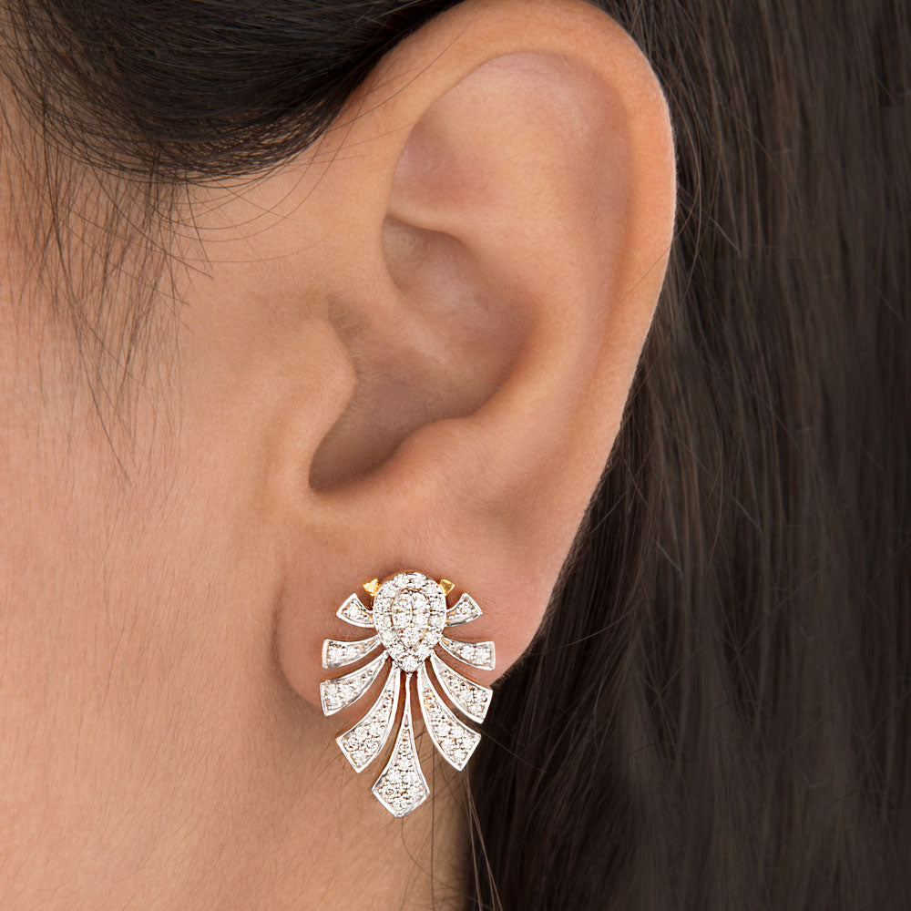 18K Yellow Gold Diamond Earrings - 0.67ct SI-IJ