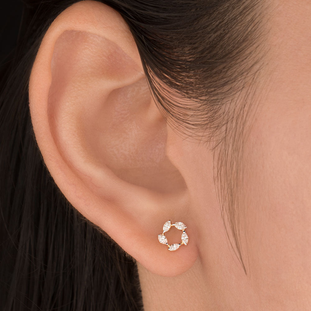 18K Yellow Gold Diamond Earrings - 0.256ct VS-GH