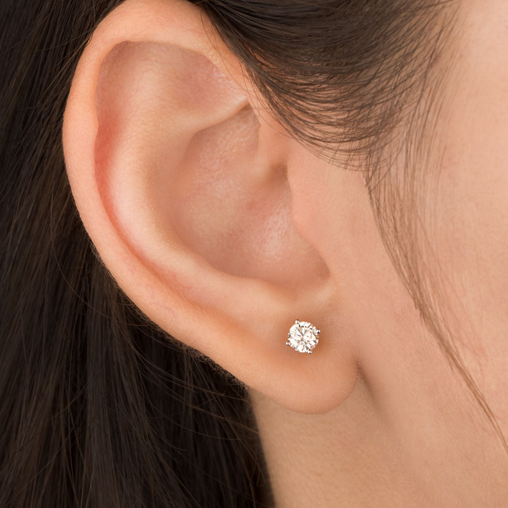 18K Yellow Gold Diamond Earrings - 0.576ct VVS-VS-GH