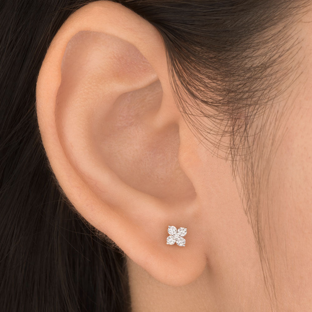 18K Yellow Gold Diamond Earrings - 0.254ct VVS-VS-GH