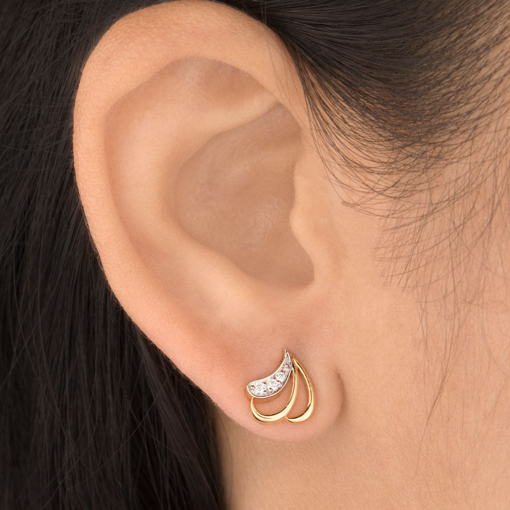 18K Yellow Gold Diamond Earrings - 0.097ct VVS-VS-GH