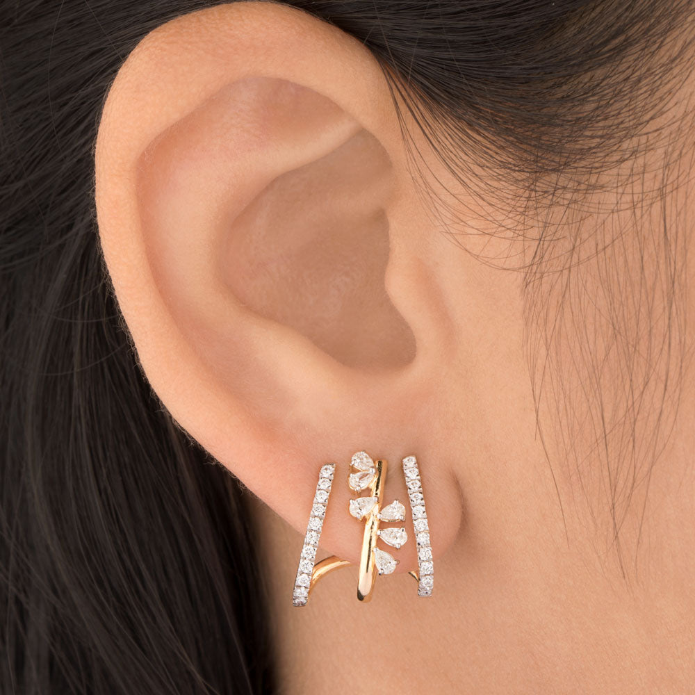 14K Yellow Gold Diamond Earrings - 0.636ct VVS-VS-GH