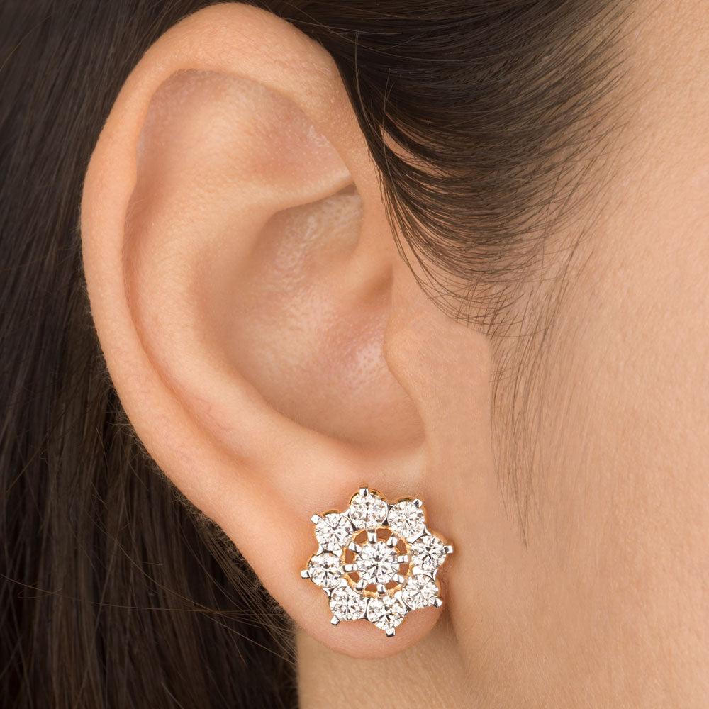 18K Yellow Gold Diamond Earrings - 2.934ct VVS-VS-HI