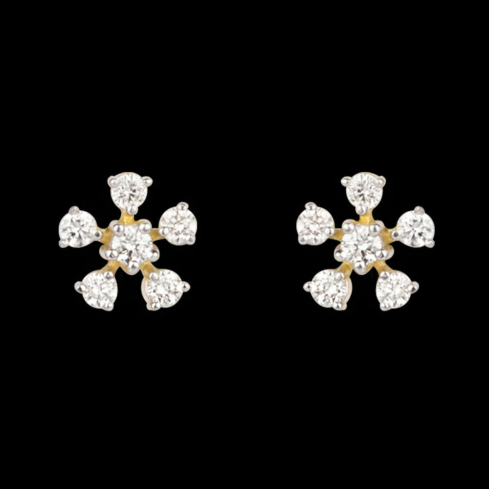 18K Yellow Gold Diamond Earrings - 0.18ct VVS-VS-GH