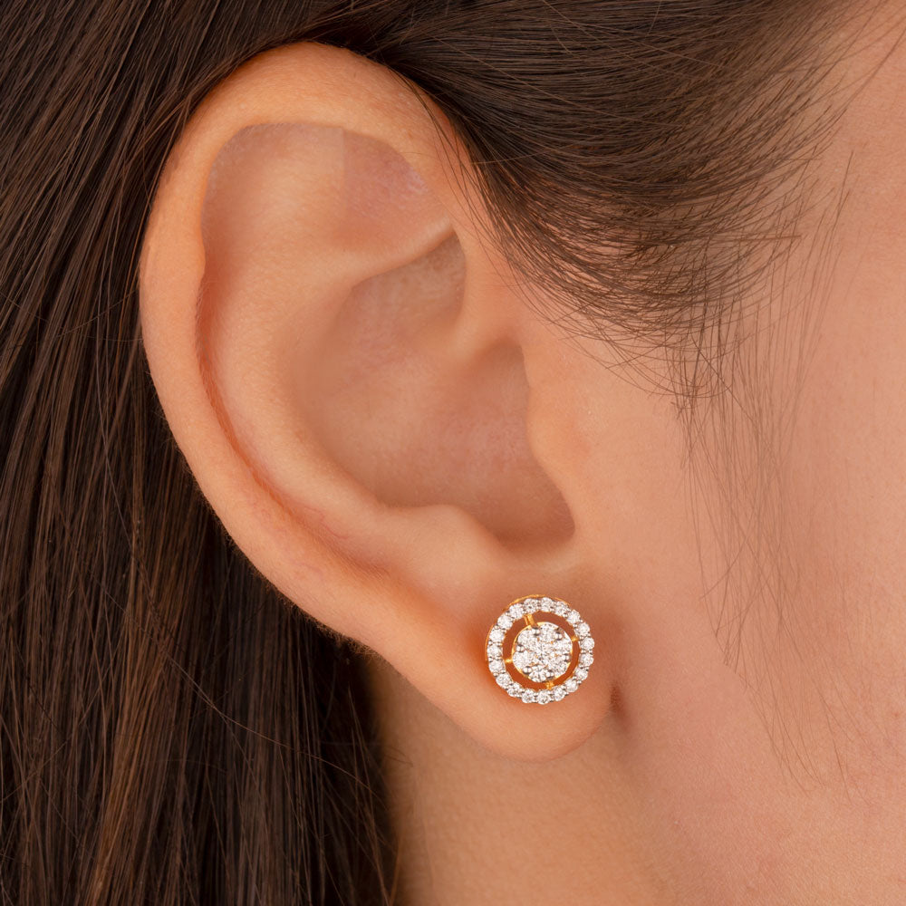 14K Yellow Gold Diamond Earrings - 0.49ct VS-SI-GH