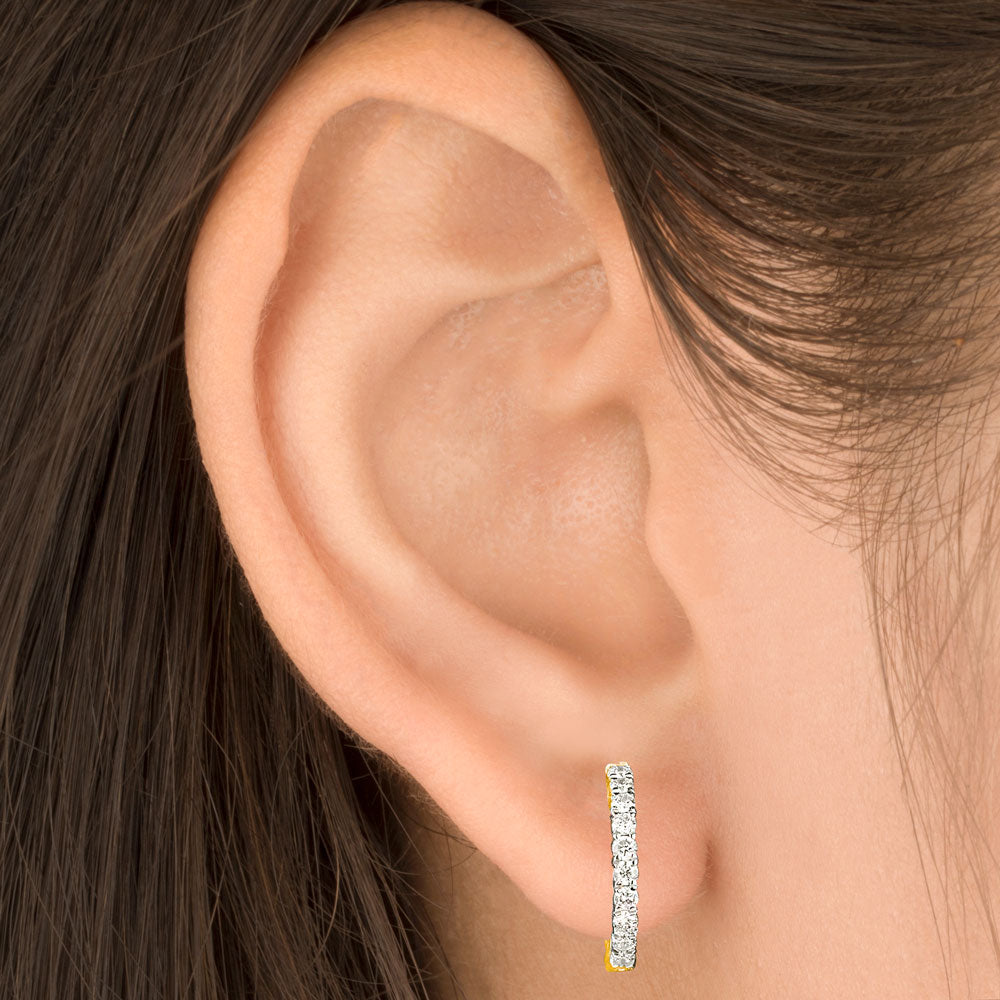 14K Yellow Gold Diamond Earrings - 0.43ct SI-IJ