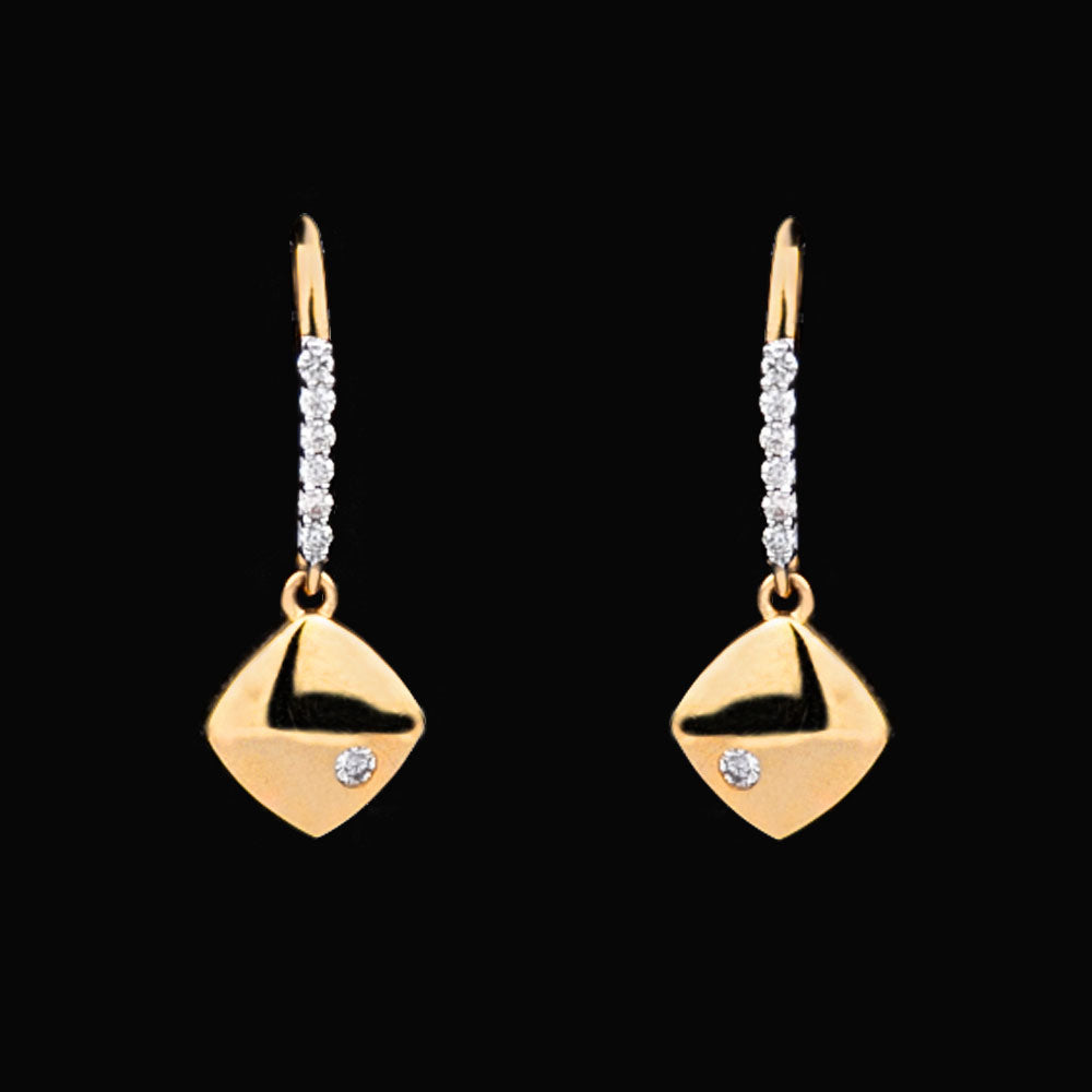 14K Yellow Gold Diamond Earrings - 0.12ct SI-IJ