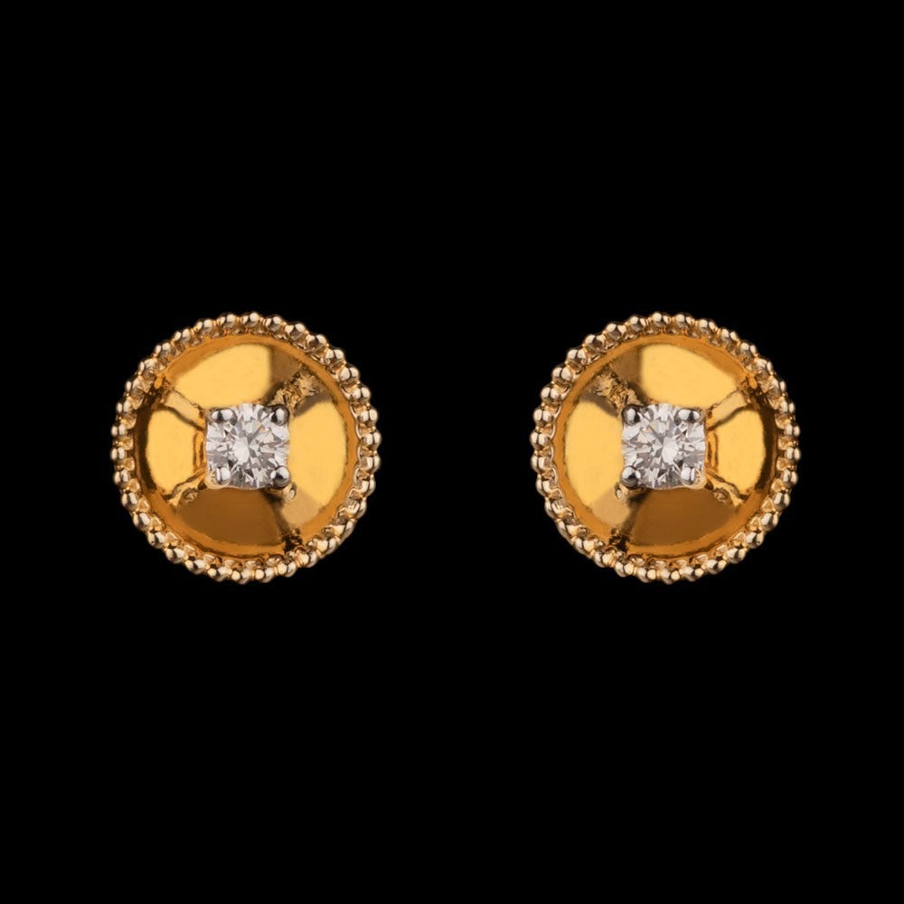 14K Yellow Gold Diamond Earrings - 0.11ct SI-GH