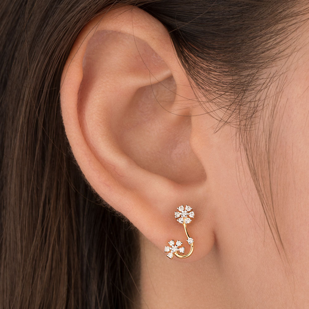 18K Yellow Gold Diamond Earrings - 0.214ct VS-SI-HI