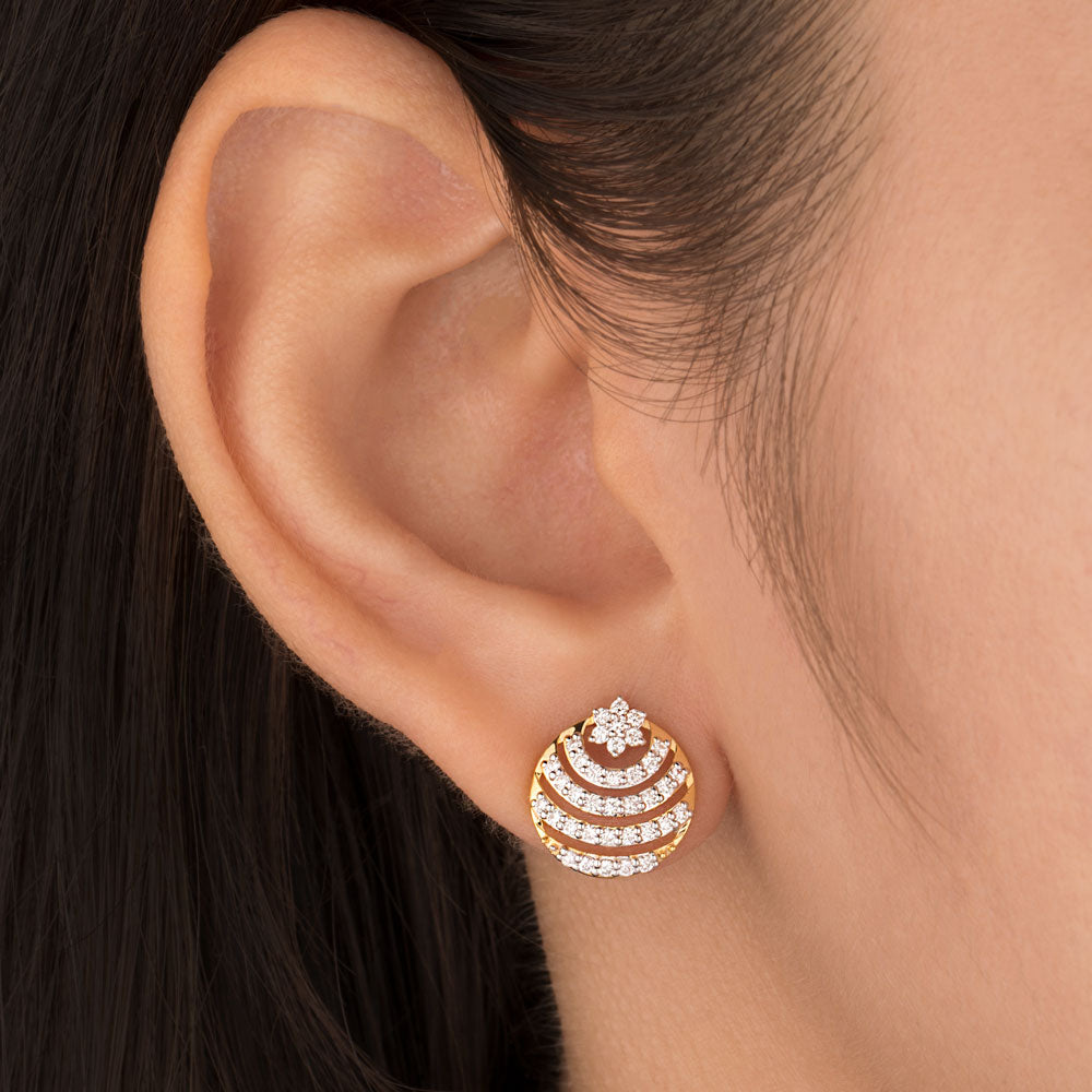 18K Yellow Gold Diamond Earrings - 0.499ct VS-SI-FG