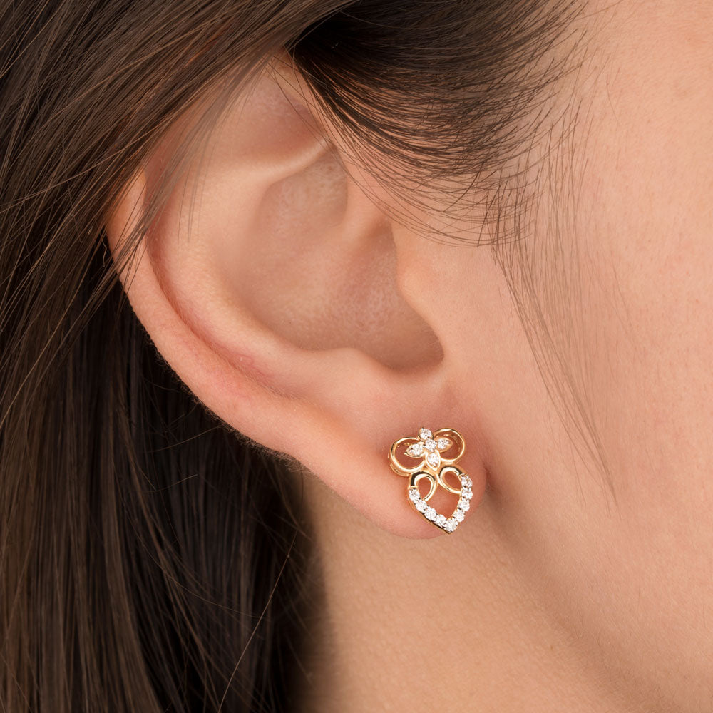 14K Yellow Gold Diamond Earrings - 0.191ct VS-SI-EF