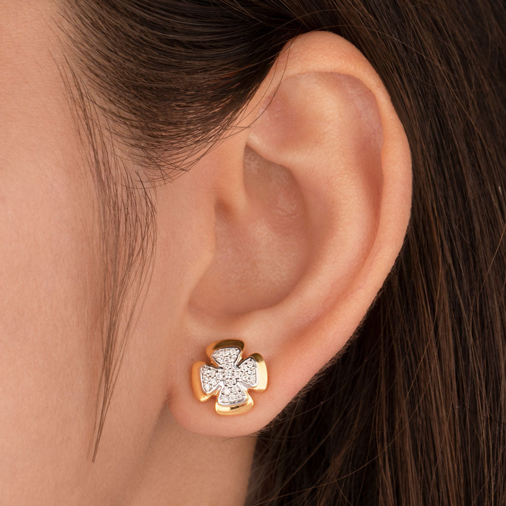 14K Yellow Gold Diamond Earrings - 0.26ct SI-GH