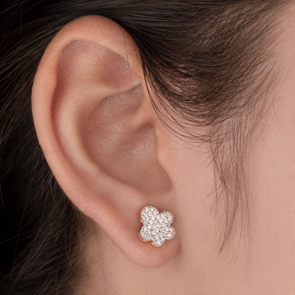 14K Yellow Gold Diamond Earrings - 0.34ct SI-GH