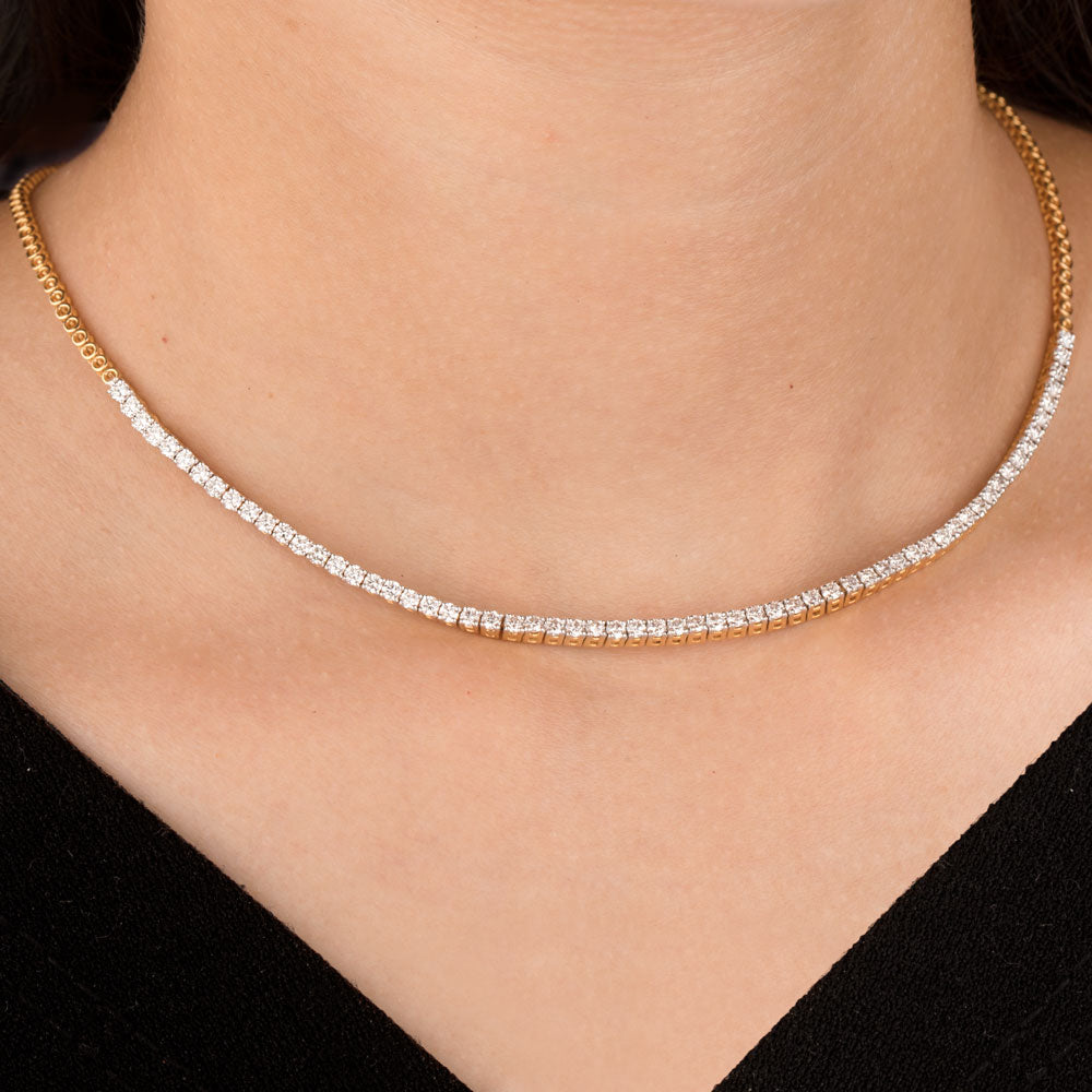 18K Yellow Gold Diamond Necklace - 2.689ct VS-SI-FG