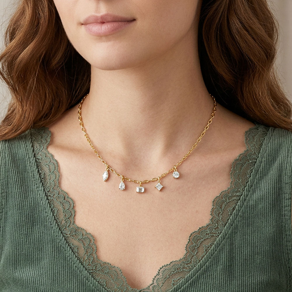 14K Yellow Gold Diamond Necklace - 3.693ct VS-SI-HI