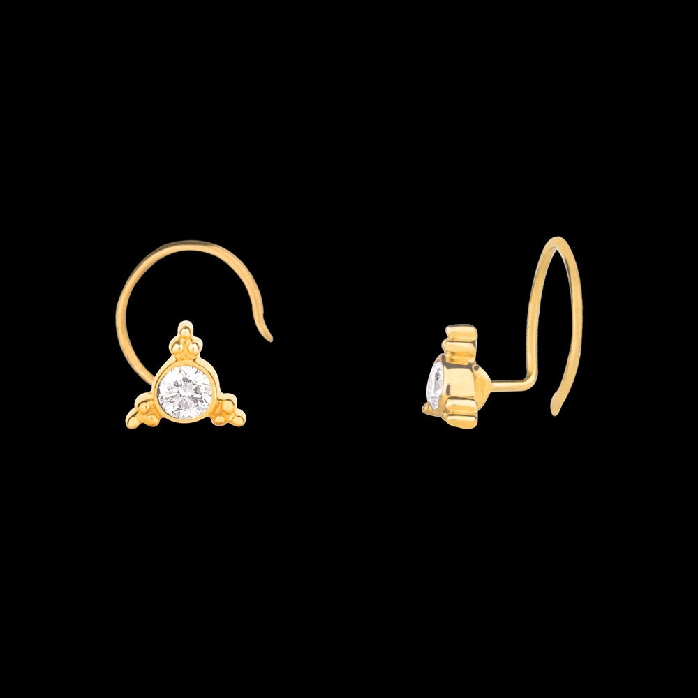 18K Yellow Gold Diamond Nosepin - 0.05ct VS-GH