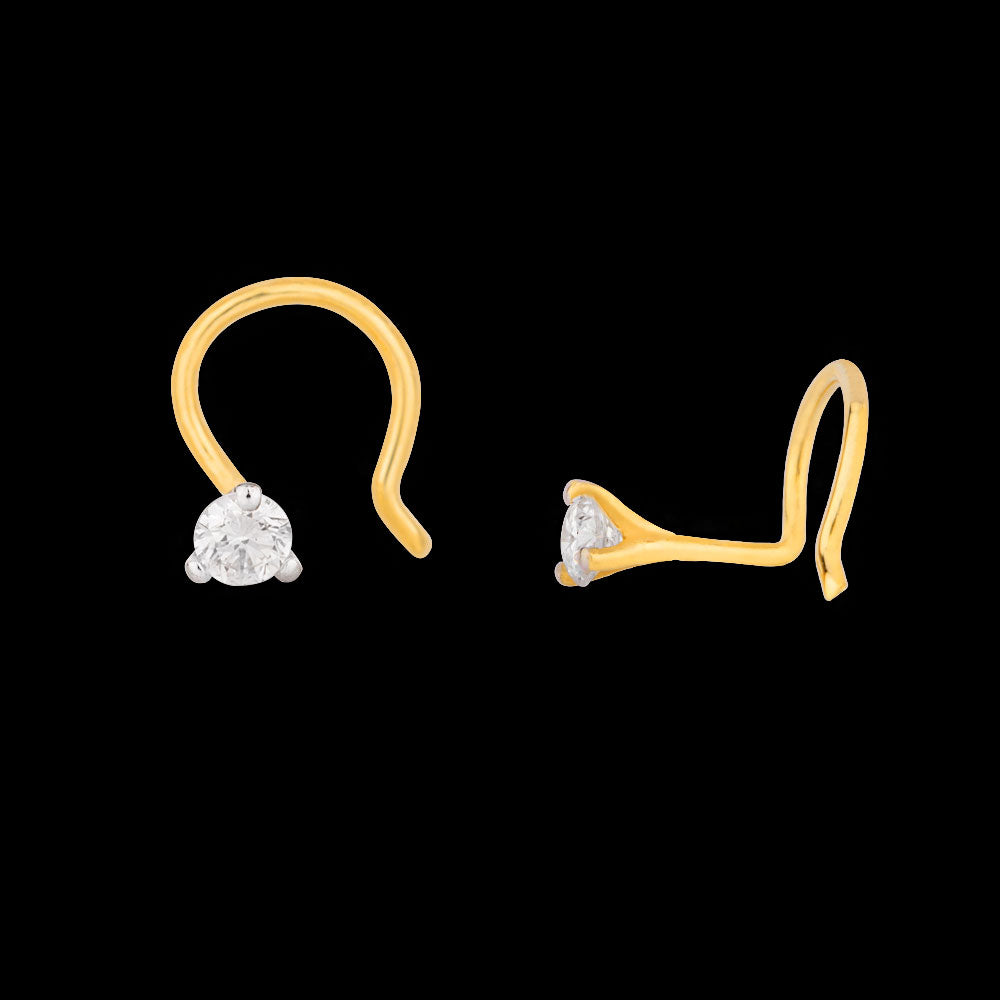 18K Yellow Gold Diamond Nosepin - 0.087ct VS-GH