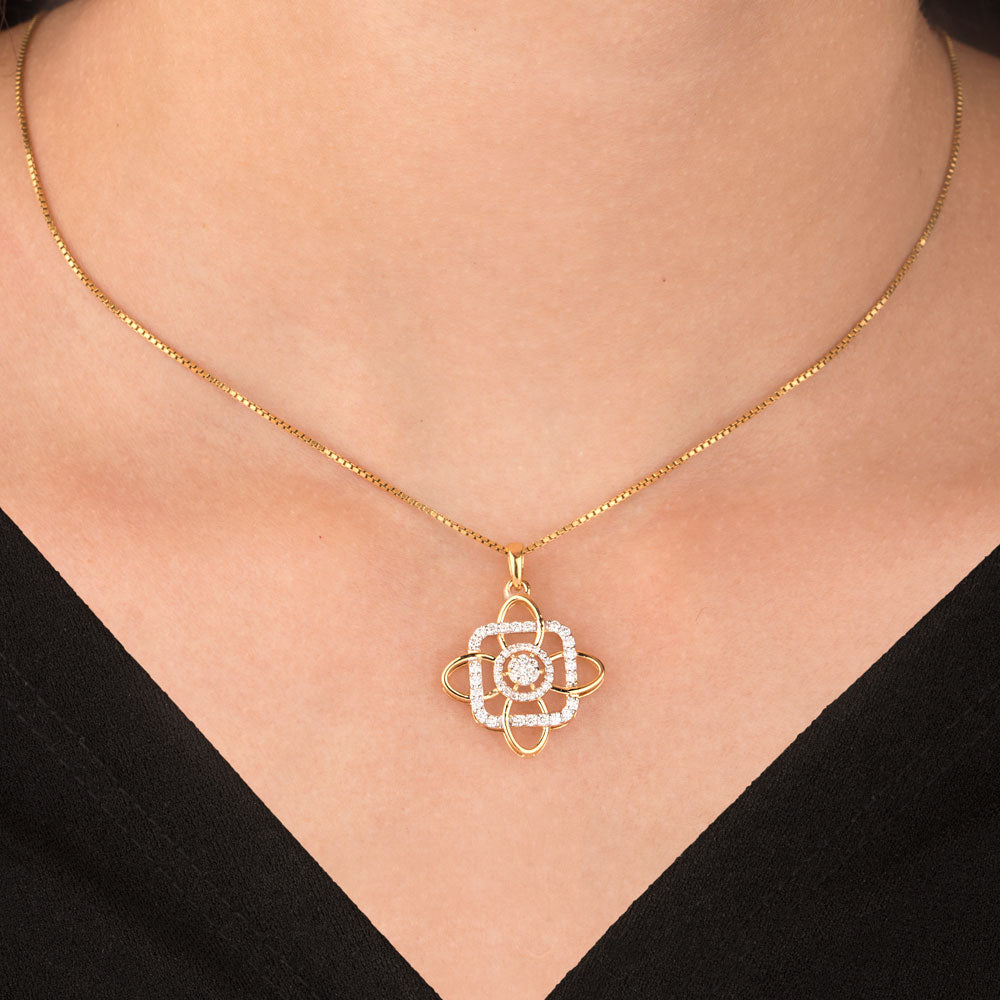 18K Yellow Gold Diamond Pendant - 0.359ct VVS-VS-HI