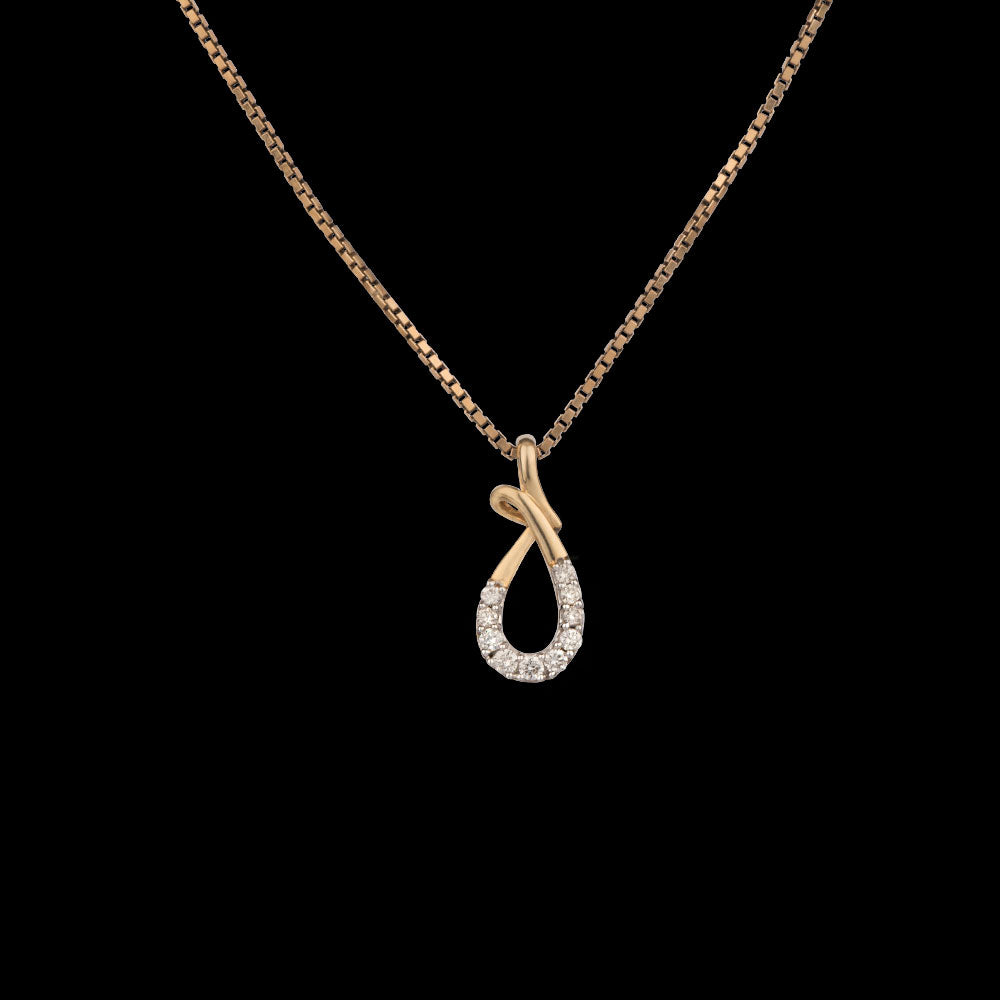 14K Yellow Gold Diamond Pendant - 0.1ct SI-IJ