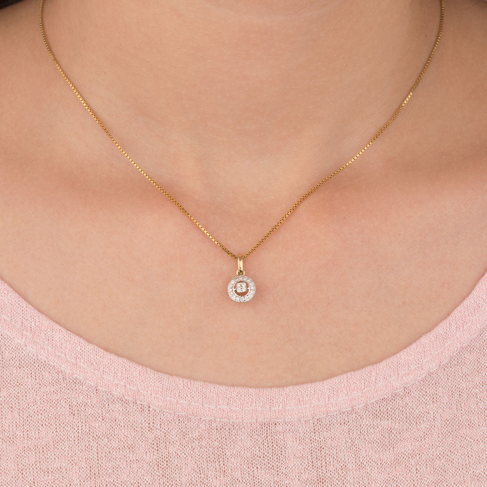14K Yellow Gold Diamond Pendant - 0.17ct SI-IJ