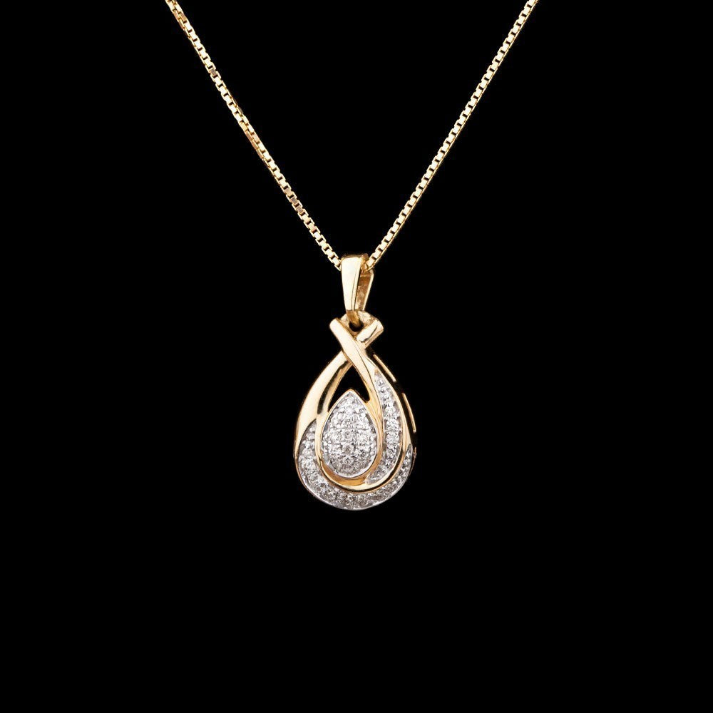14K Yellow Gold Diamond Pendant - 0.14ct SI-IJ