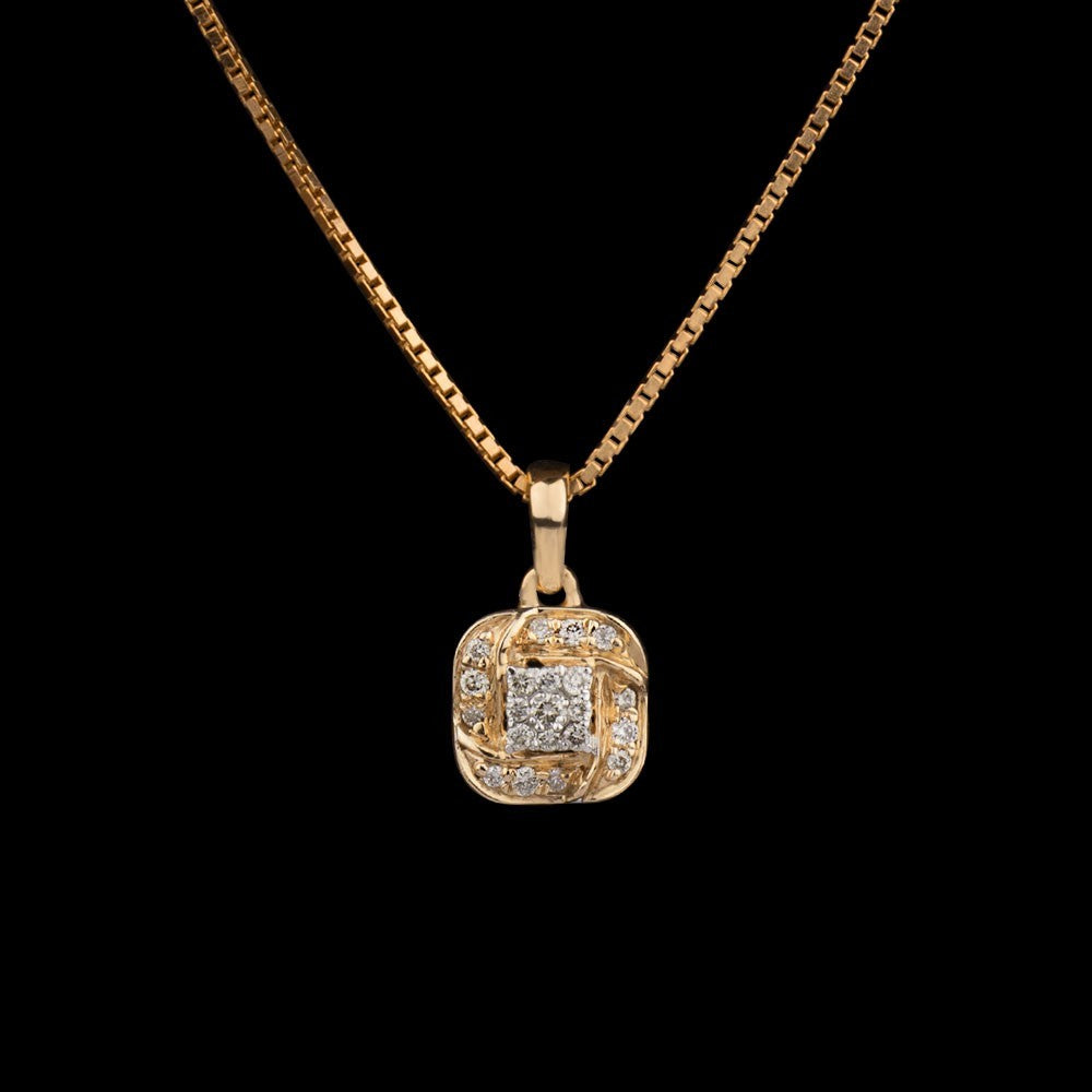 14K Yellow Gold Diamond Pendant - 0.11ct SI-IJ