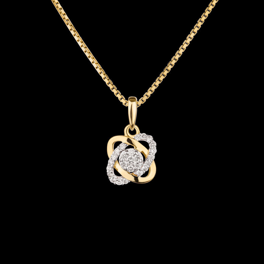 14K Yellow Gold Diamond Pendant - 0.15ct SI-IJ
