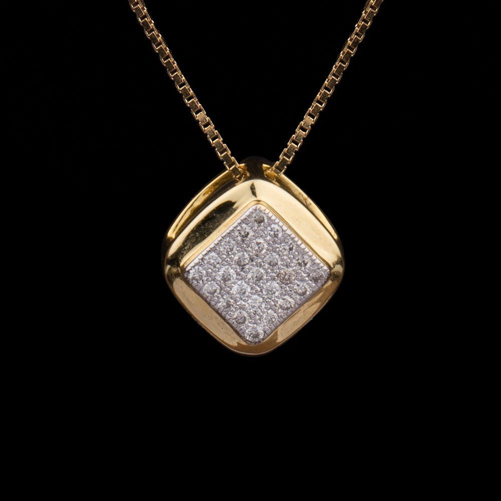 14K Yellow Gold Diamond Pendant - 0.12ct SI-IJ