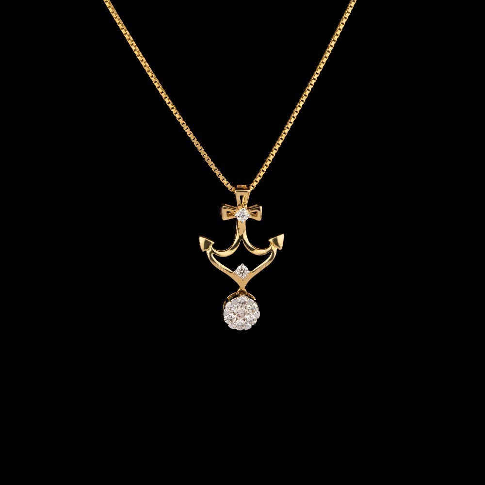 14K Yellow Gold Diamond Pendant - 0.33ct SI-IJ