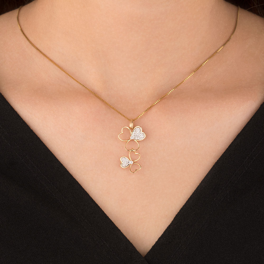 14K Yellow Gold Diamond Pendant - 0.16ct SI-GH