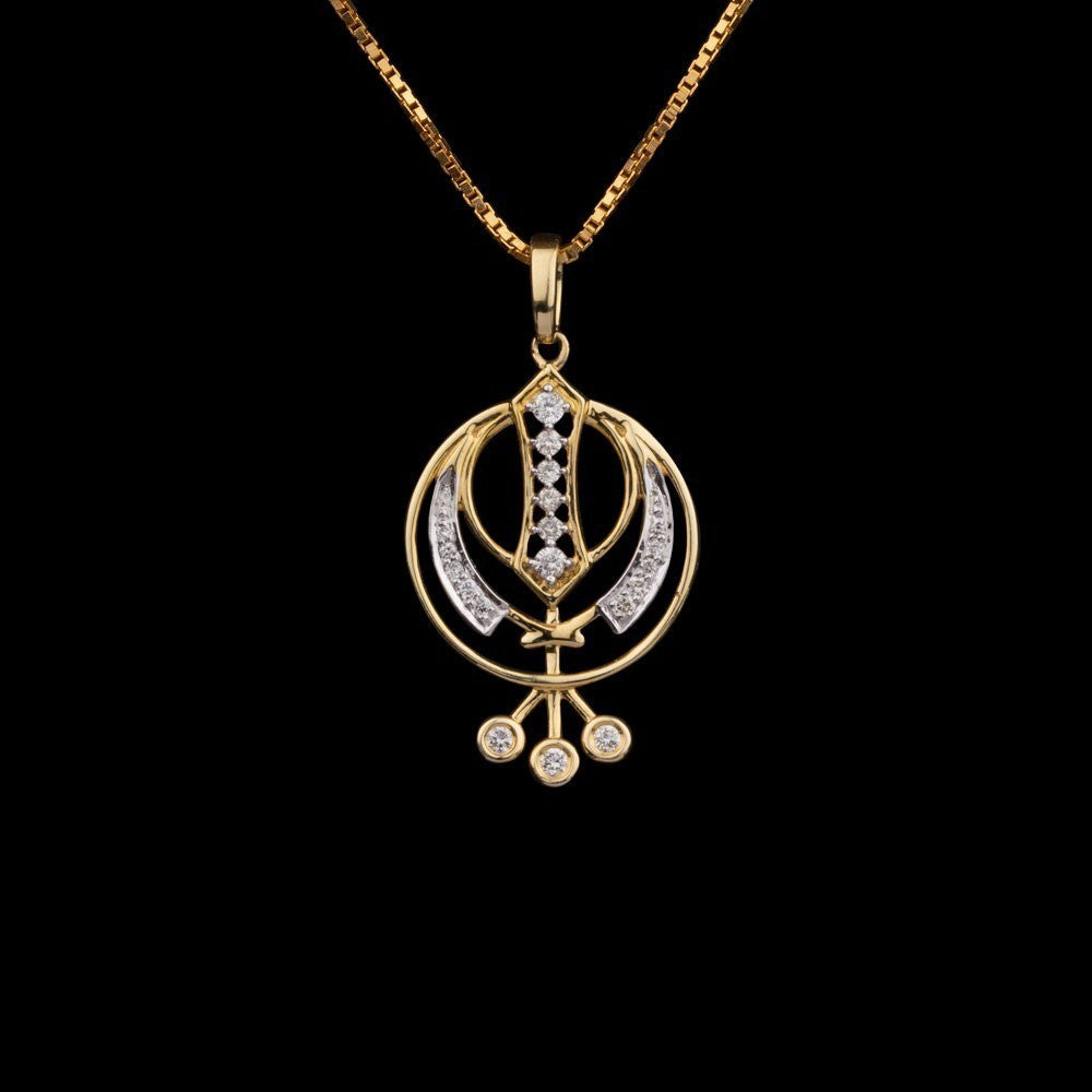 18K Yellow Gold Diamond Pendant - 0.17ct VS-GH