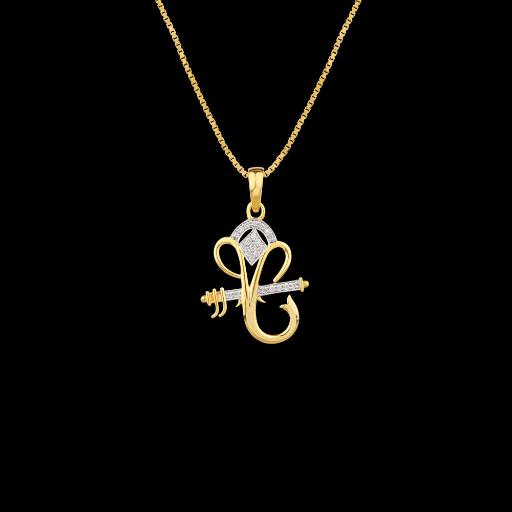 18K Yellow Gold Diamond Pendant - 0.065ct VVS-EF