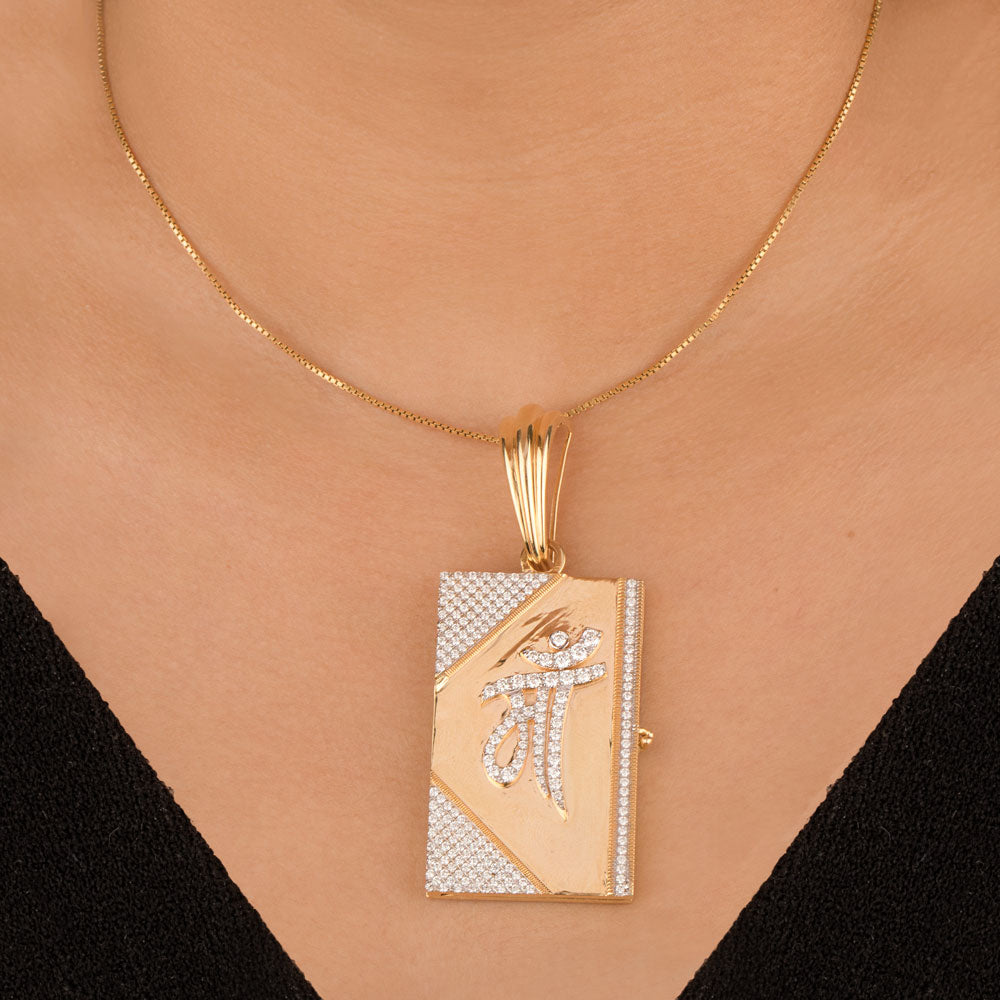 18K Yellow Gold Diamond Pendant - 2.11ct VVS-VS-GH